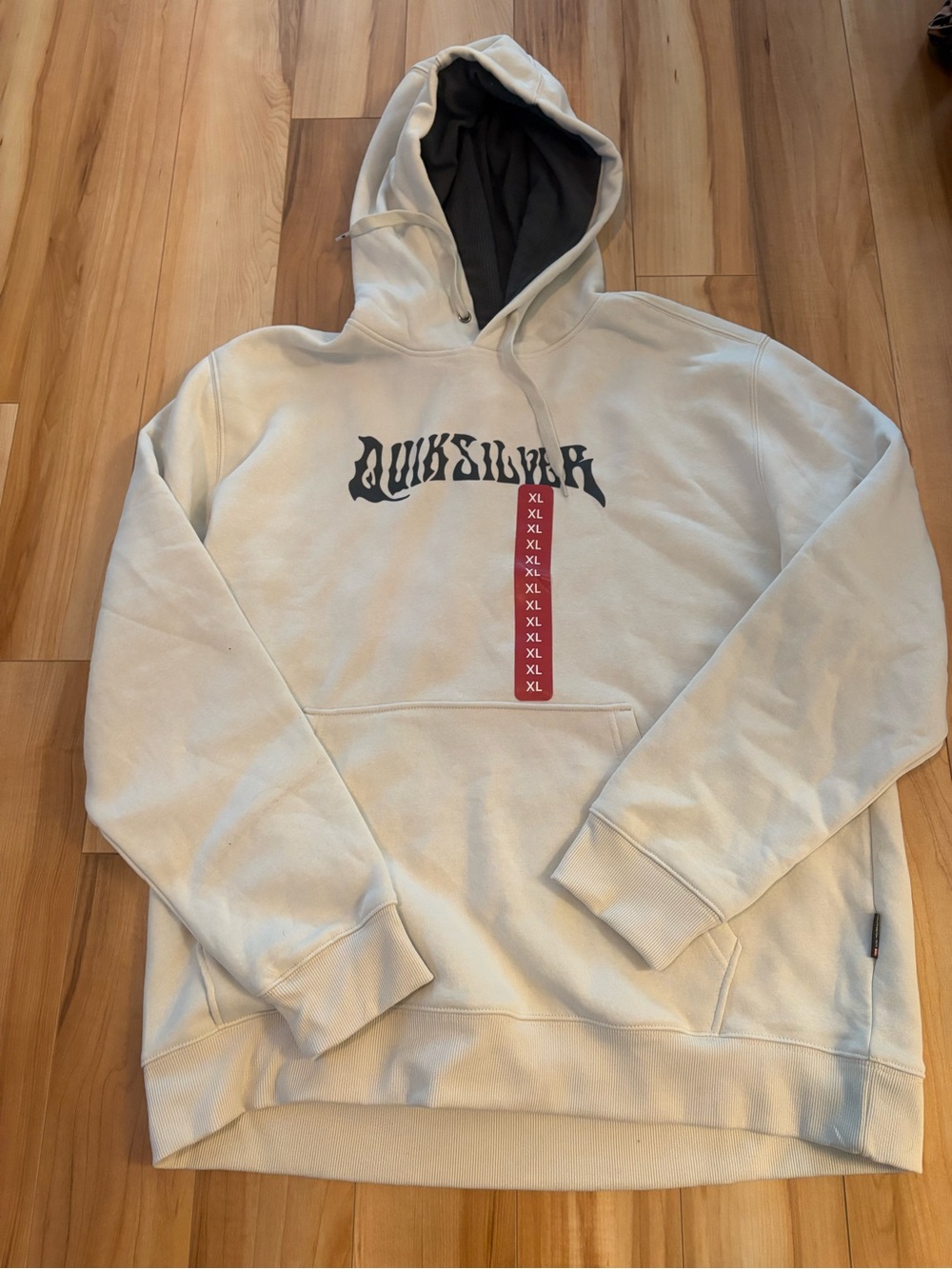Quiksilver Cream Hoodie with Black Logo